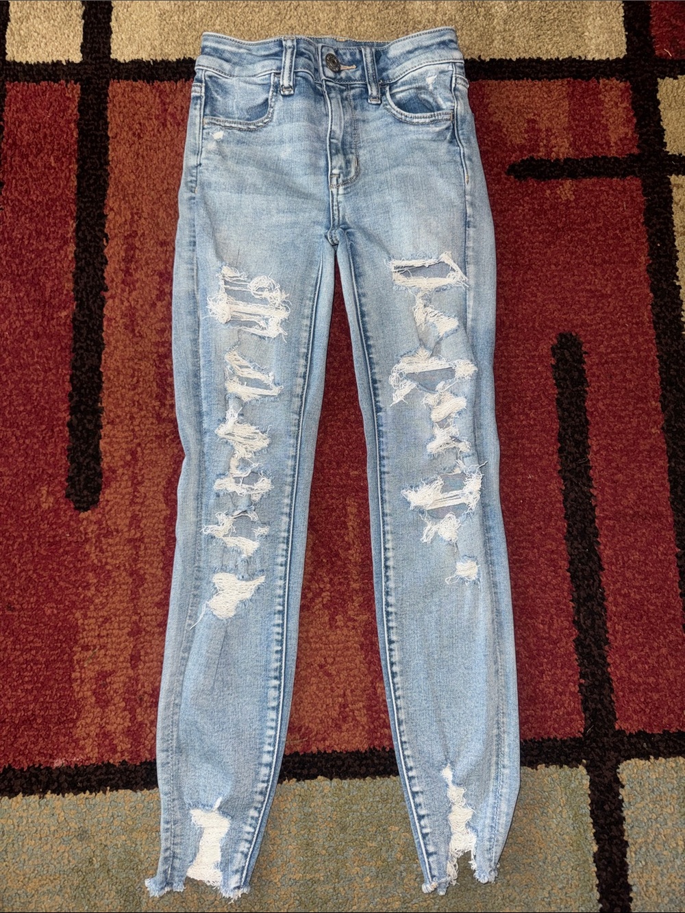 American Eagle Hi rise Distressed Jeggings - Next Level Stretch